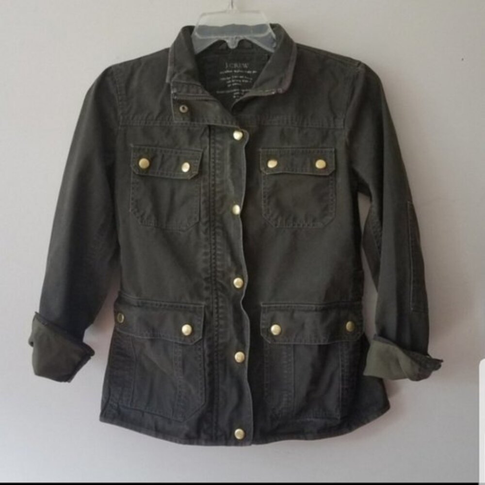 J. Crew relaxed  fit green boyfriend field jacket size XS